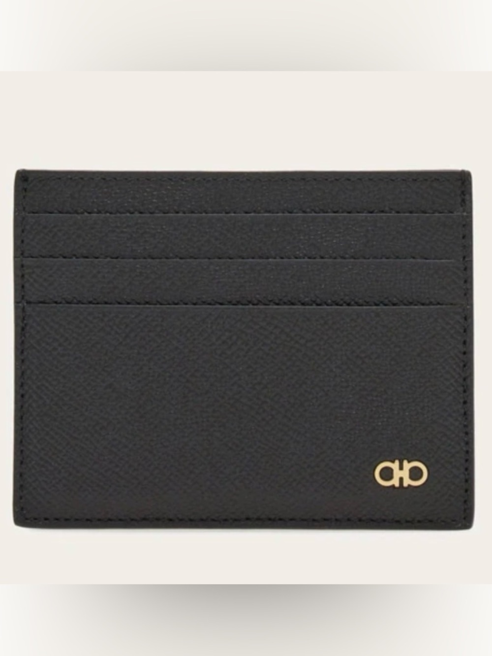 Ferragamo Gancini leather credit card holder